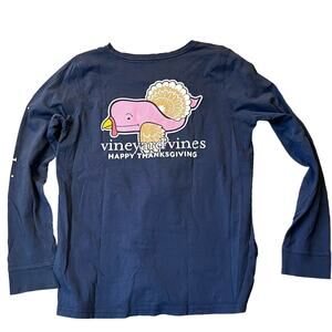 Vineyard Vines Adult MD  Happy Thanksgiving Turkey Whale Graphic T-shirt